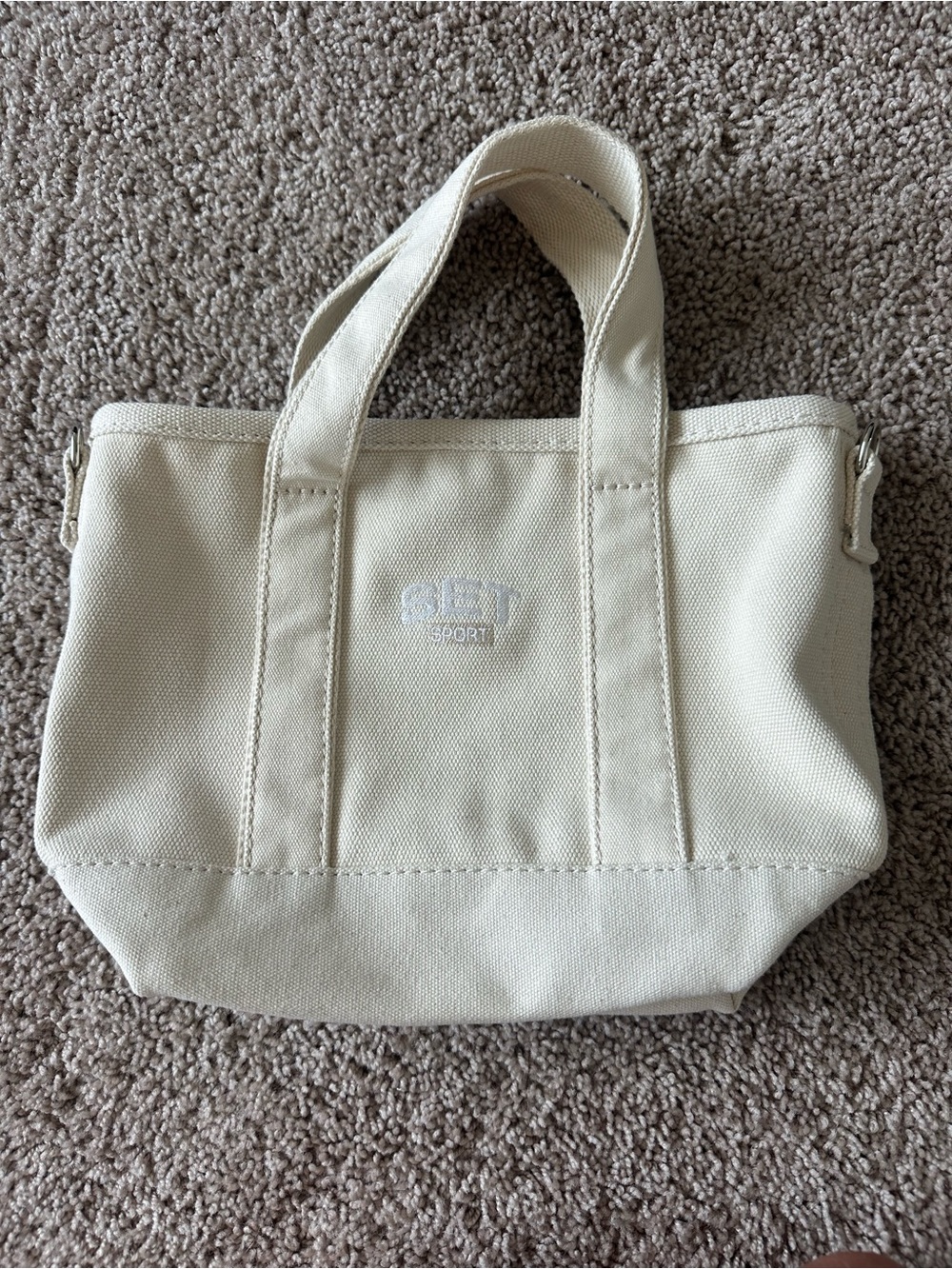 Sporty Canvas Tote Bag in Cream - Set Sport (Lands End)